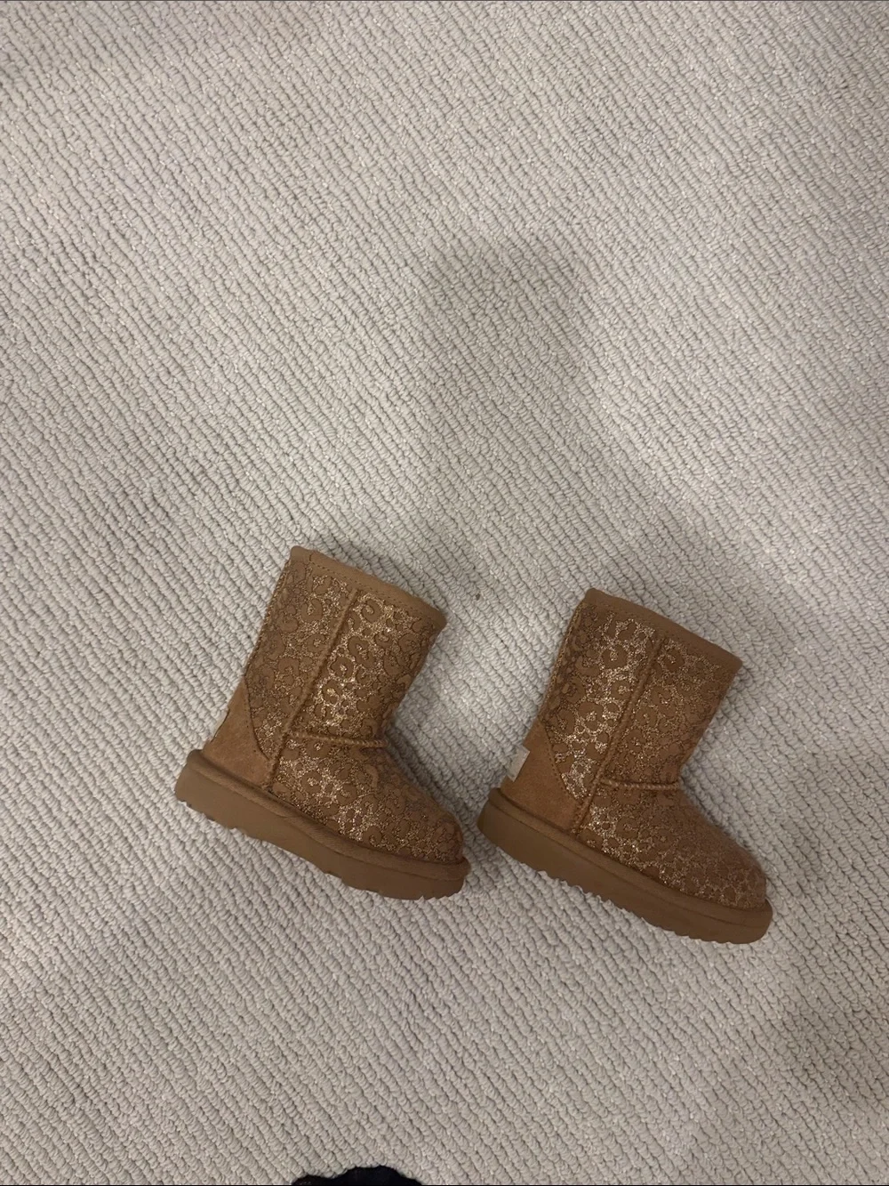 UGG Kids Chestnut Glitter Shearling Boots